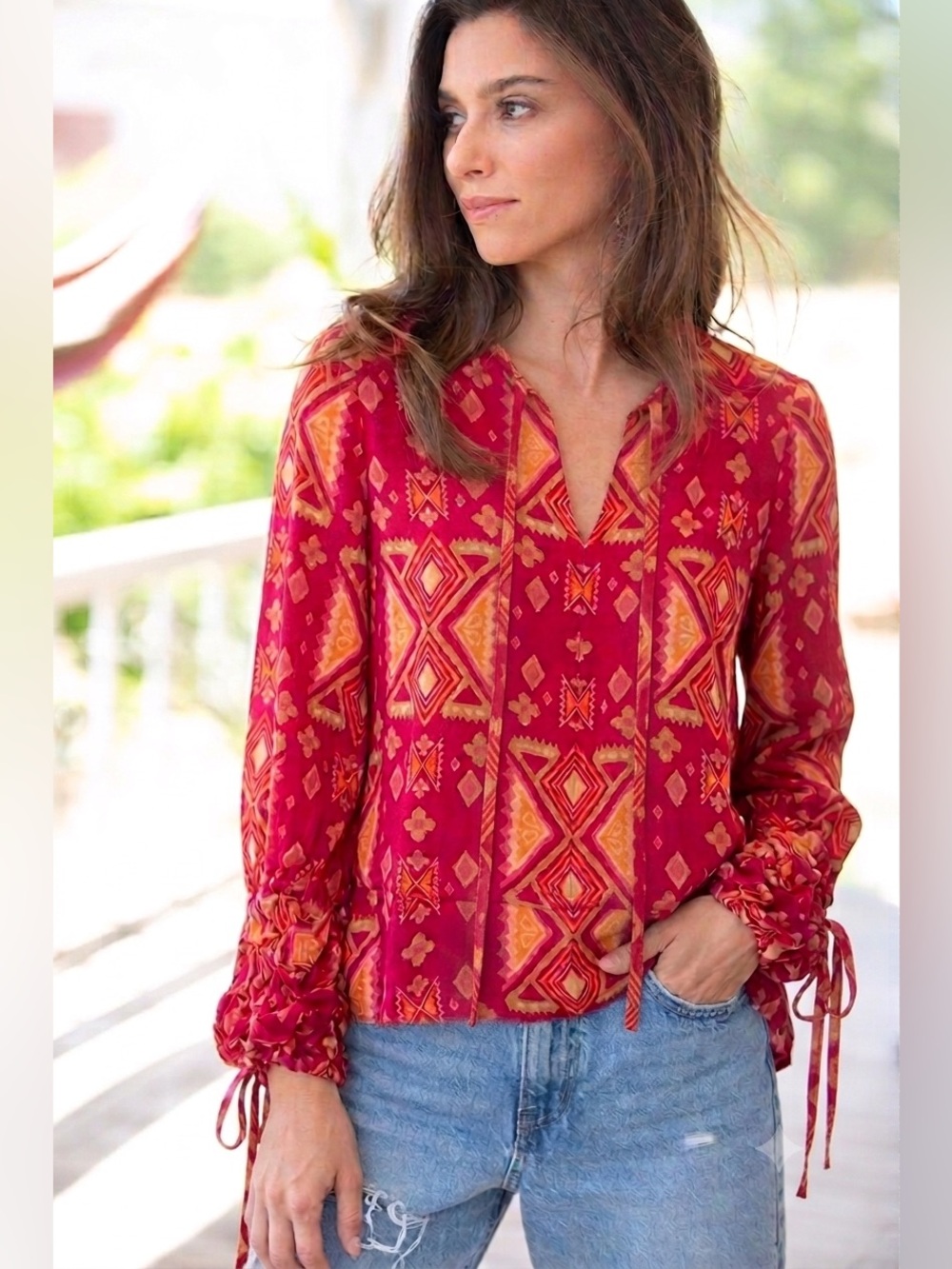 TORY BURCH $298 • 19.5” PTP • silk blouse
